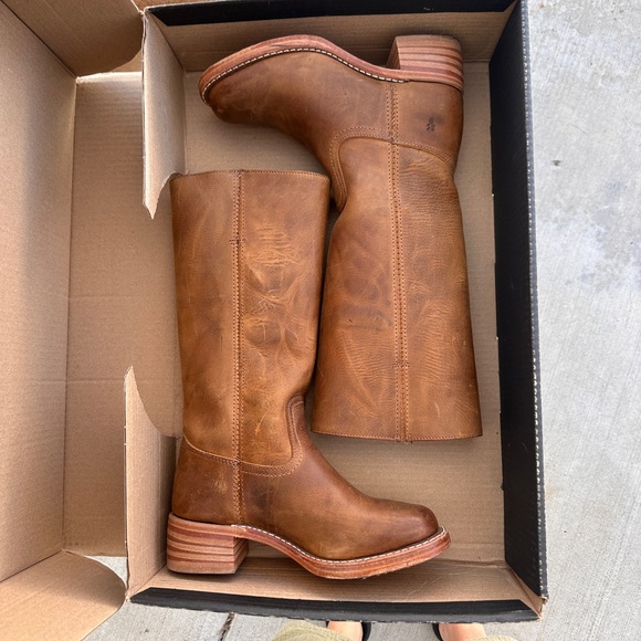 Frye Dark Brown Leather Campus 14L Boots - Picture 2 of 3